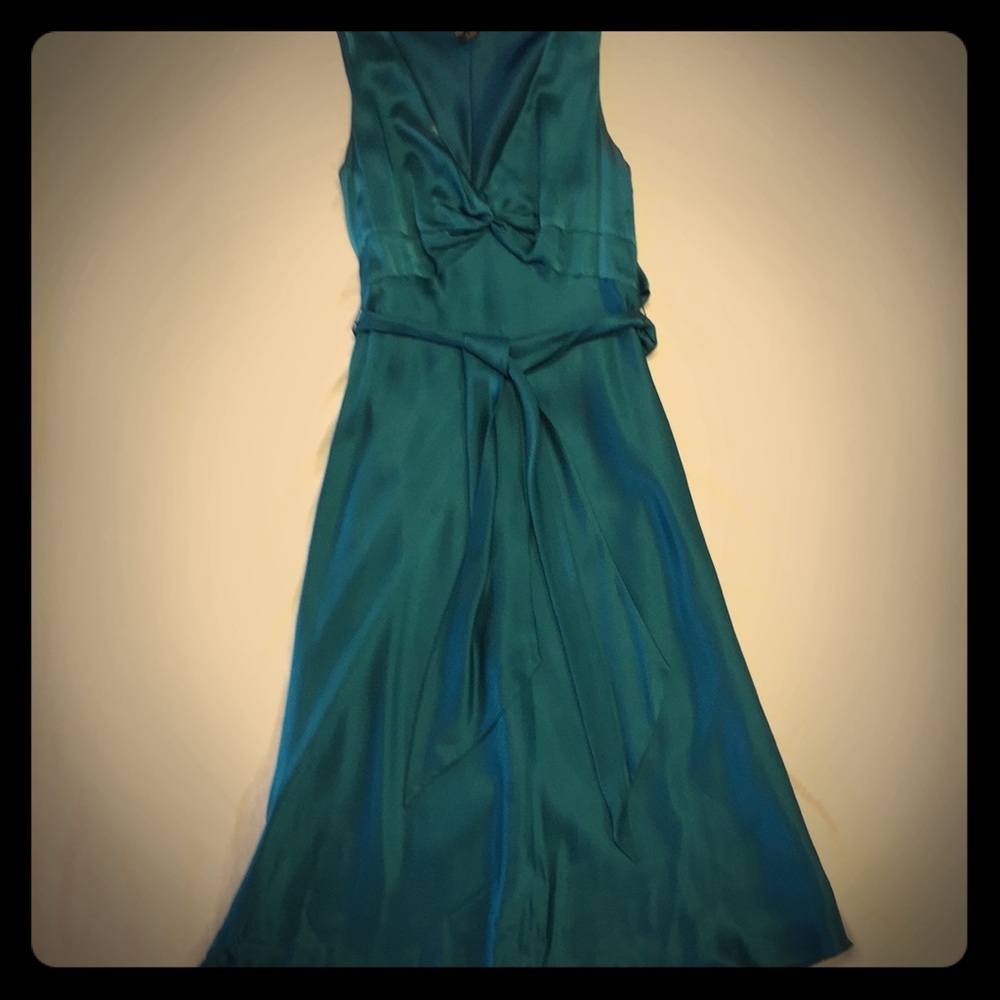 Laundry Teal silk cocktail dress